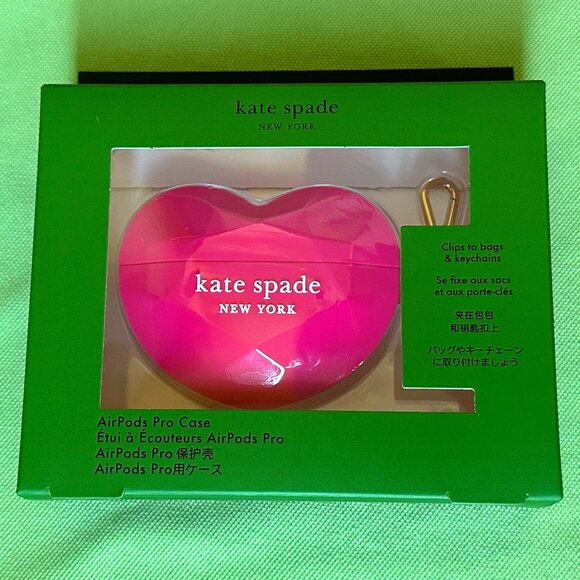KATE SPADE GALA 3D CANDY HEART AIRPODS PRO CASE:NWT COSMIC PINK - Picture 9 of 10